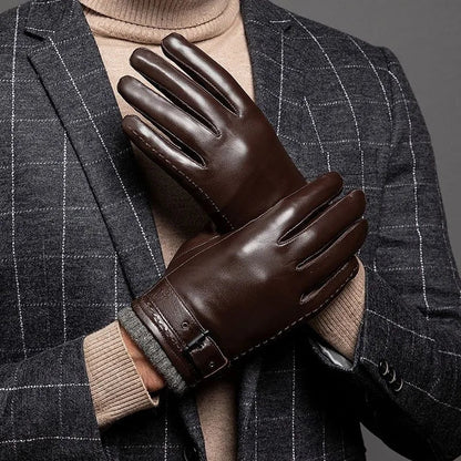 Sheepskin leather gloves with cashmere lining