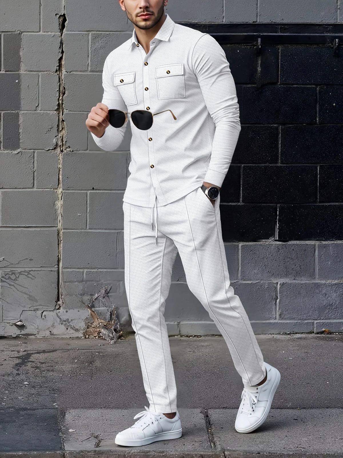 Men's Two-Piece Set, Refined Casual Winter Outfit