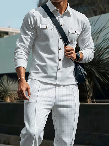 Men's Two-Piece Set, Refined Casual Winter Outfit