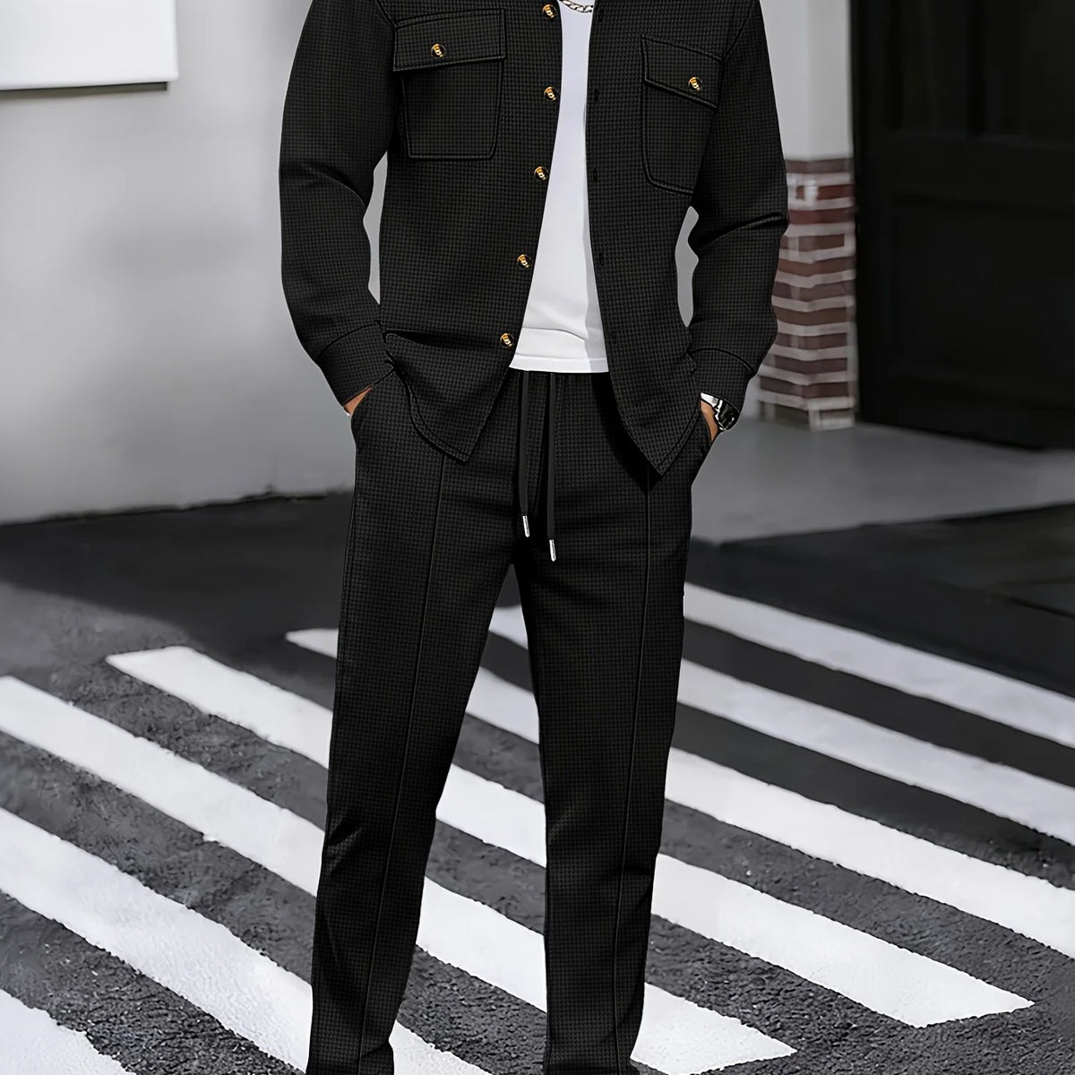 Men's Two-Piece Set, Refined Casual Winter Outfit