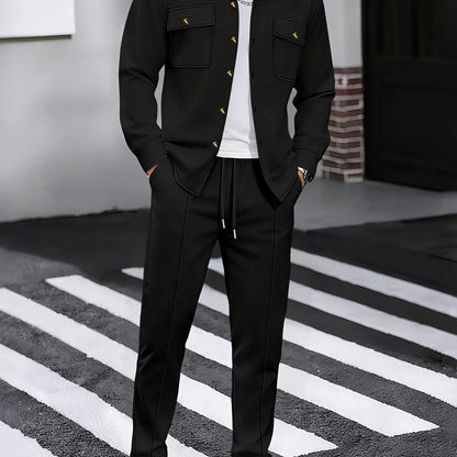 Men's Two-Piece Set, Refined Casual Winter Outfit