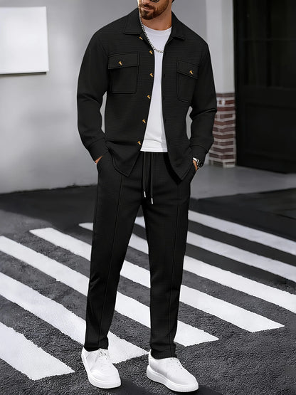 Men's Two-Piece Set, Refined Casual Winter Outfit