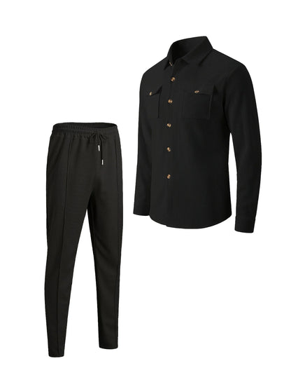 Men's Two-Piece Set, Refined Casual Winter Outfit