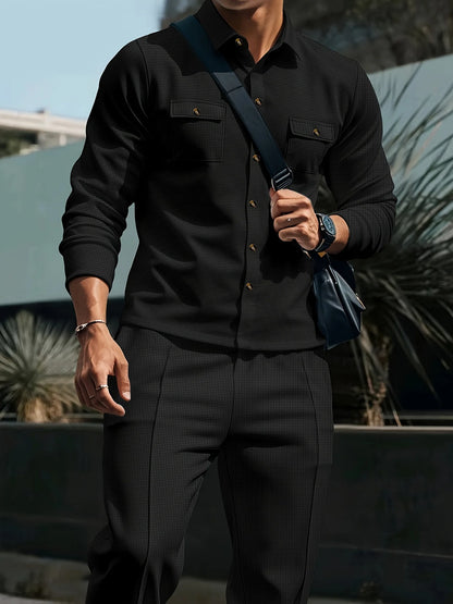 Men's Two-Piece Set, Refined Casual Winter Outfit