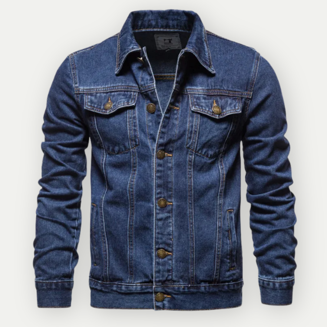 Men's denim trucker jacket in black