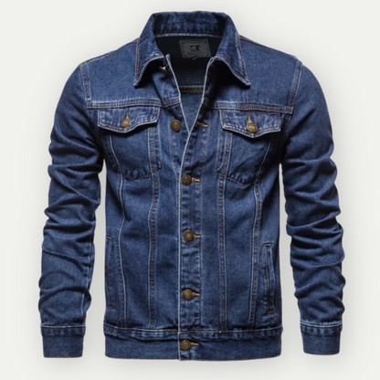 Men's denim trucker jacket in black