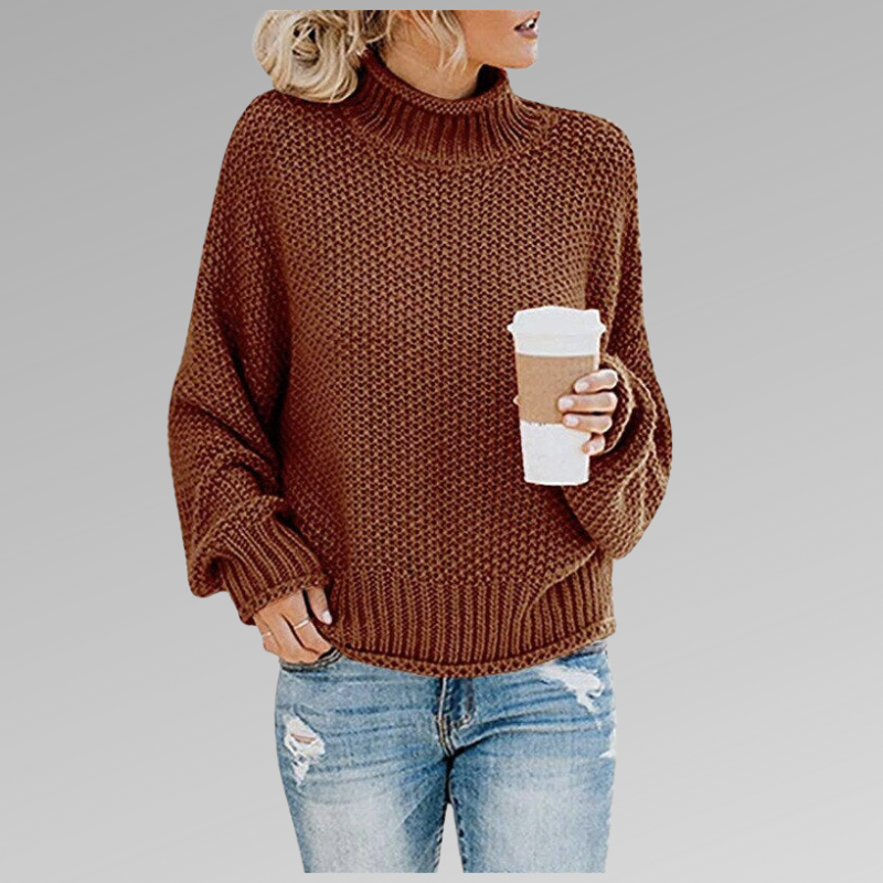 Women's pullover sweater in brown