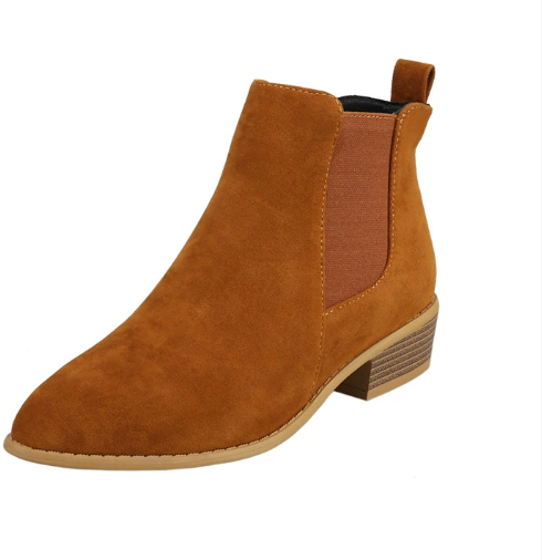 Women's suede ankle boots in chocolate brown