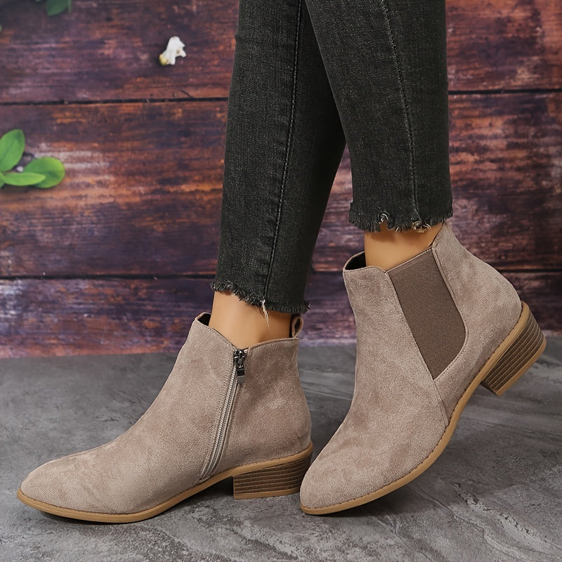 Women's suede ankle boots in black