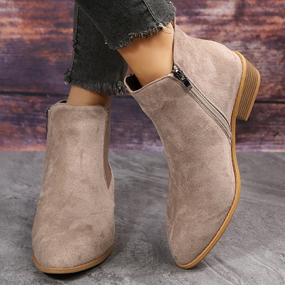 Women's suede ankle boots in black