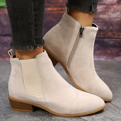 Women's suede ankle boots in black