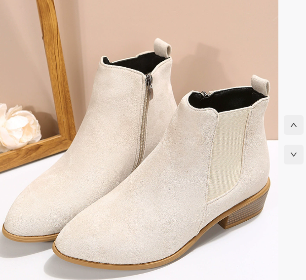 Women's suede ankle boots in beige