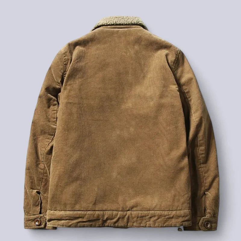 Tyler corduroy jacket worn, lifestyle shot