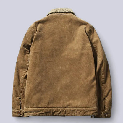 Tyler corduroy jacket worn, lifestyle shot