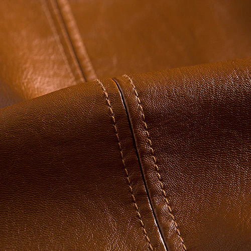 Men's tailored leather-look jacket with two button closure