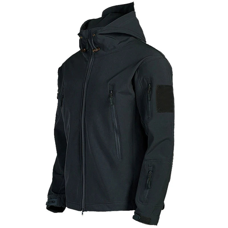 Men's multi-pocket field jacket in black