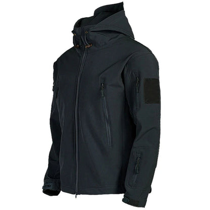 Men's multi-pocket field jacket in black
