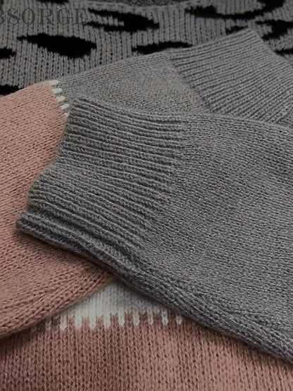 Women's Color-Block Sweater, Patterned Winter Knit Top