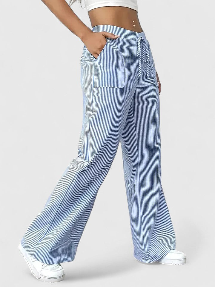 Women's wide-leg palazzo pants in blue