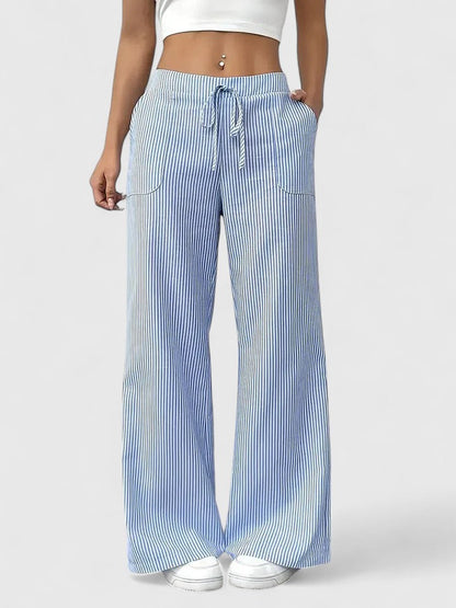 Women's wide-leg palazzo pants in yellow