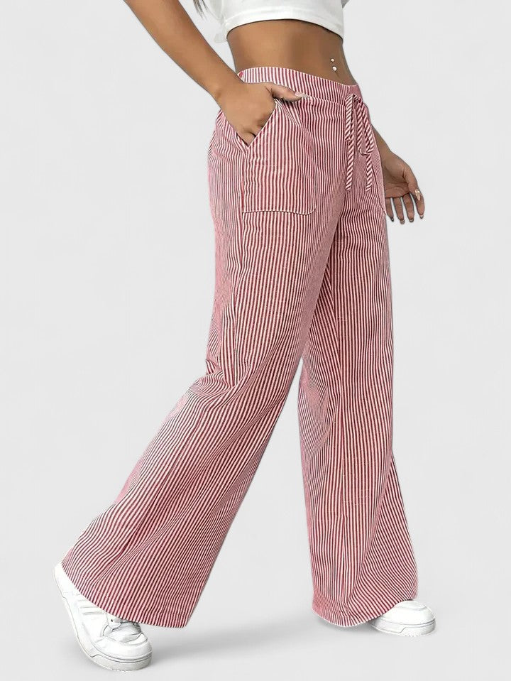Women's wide-leg palazzo pants in blue
