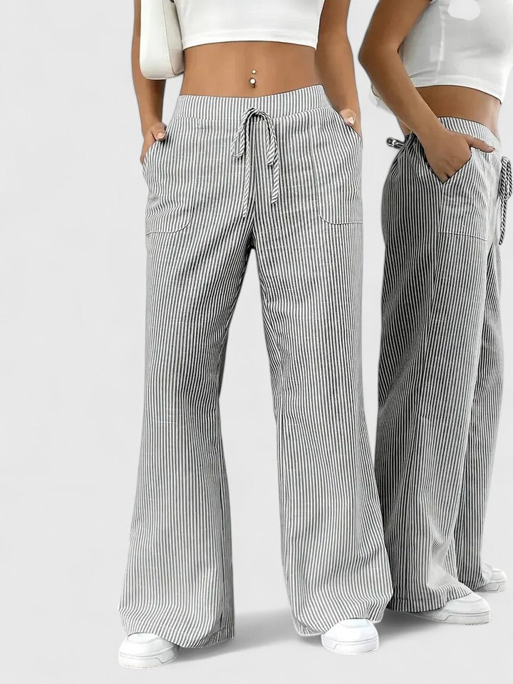 Women's wide-leg palazzo pants in blue