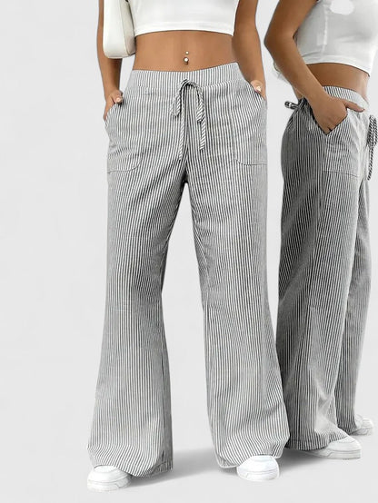 Women's wide-leg palazzo pants in blue