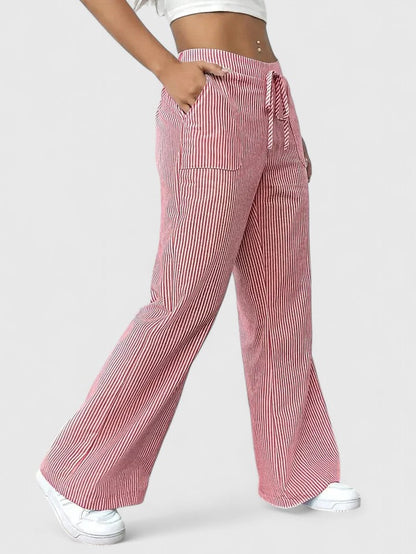 Women's wide-leg palazzo pants in blue