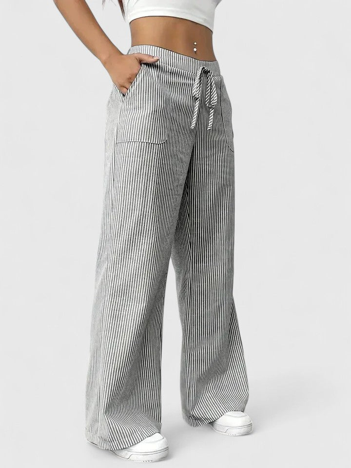 Women's wide-leg palazzo pants in gray