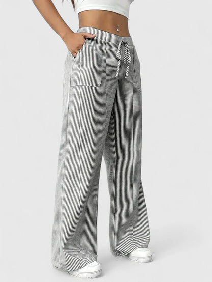 Women's wide-leg palazzo pants in gray