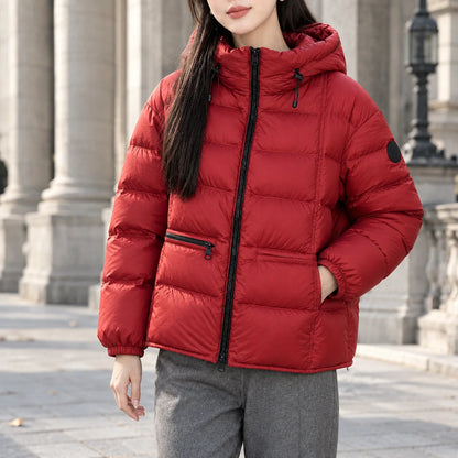 Women's Hooded Duck-Down Jacket with Zip Waist Pockets, photo 4