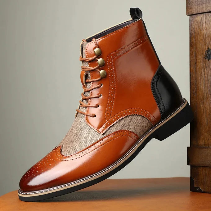 Robert brogue boots worn, lifestyle shot