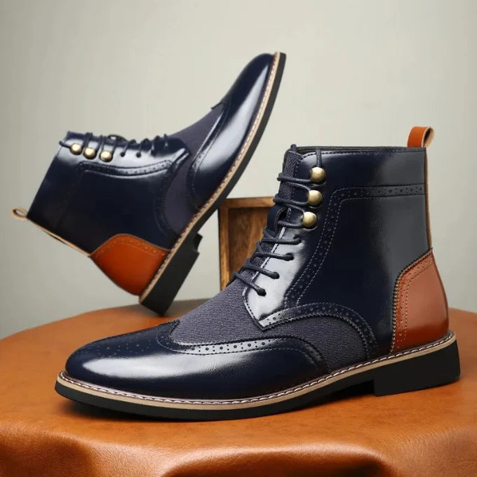 Robert brogue boots, lace-up detail