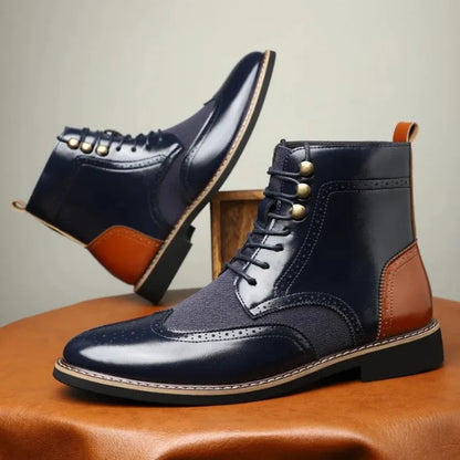 Robert brogue boots, lace-up detail