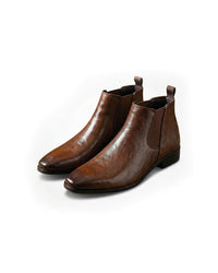 Daniel | Men's Full-Grain Leather Chelsea Boots with Elastic Goring