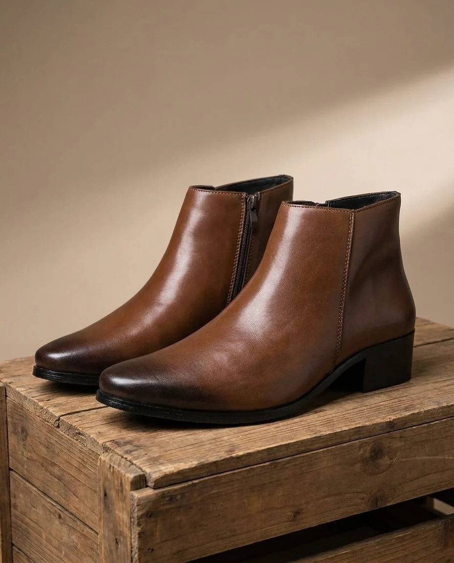 Oscar leather boots, side profile