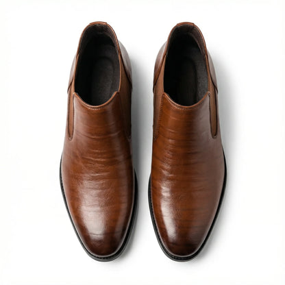 Men's dark brown boots, close-up of sole