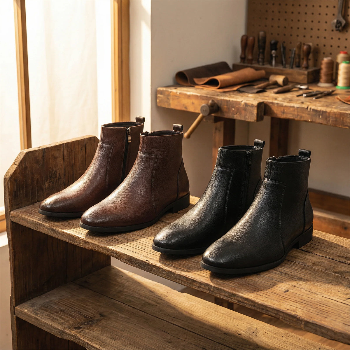 Men's Rugged Full-Grain Leather Boots with Steady City Sole, photo 8