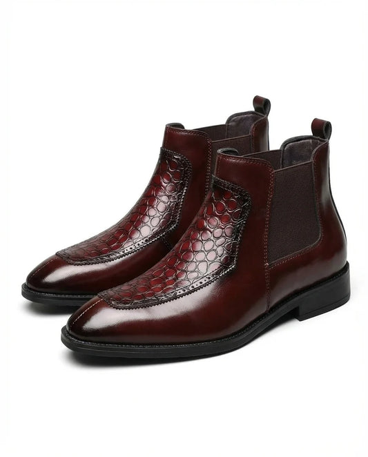 Charles leather Chelsea-style boots, front view
