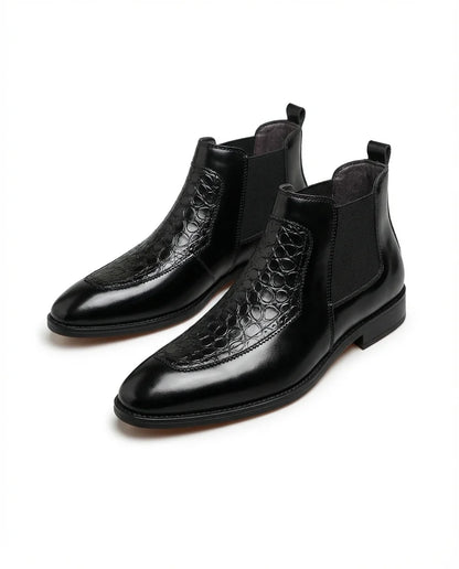 Charles leather boots in olive green