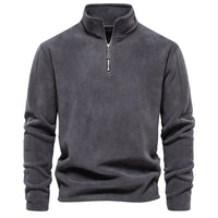 Logan | Men's Thick Fleece Quarter Zip Pullover with Metal Zipper