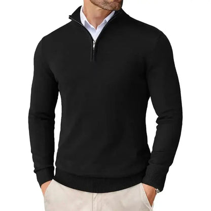 Christian half-zip sweater, front view