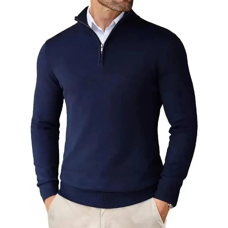 Christian half-zip sweater in gray
