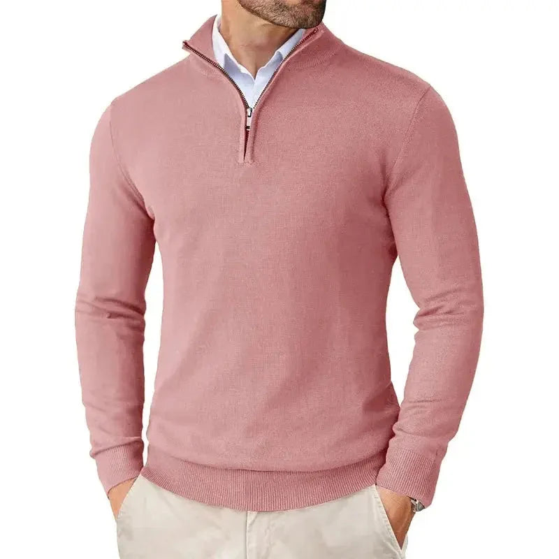 Christian half-zip sweater in beige