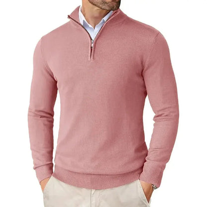 Christian half-zip sweater in beige