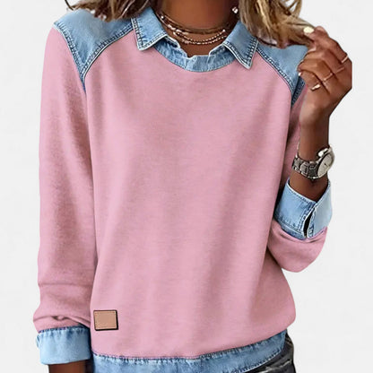 Women's long sleeve sweater in pink