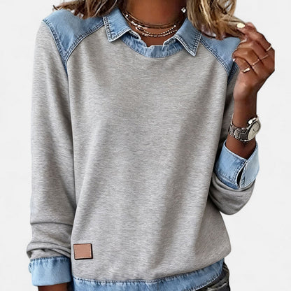 Women's long sleeve sweater in gray