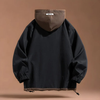Men's green insulated parka with reinforced stitching