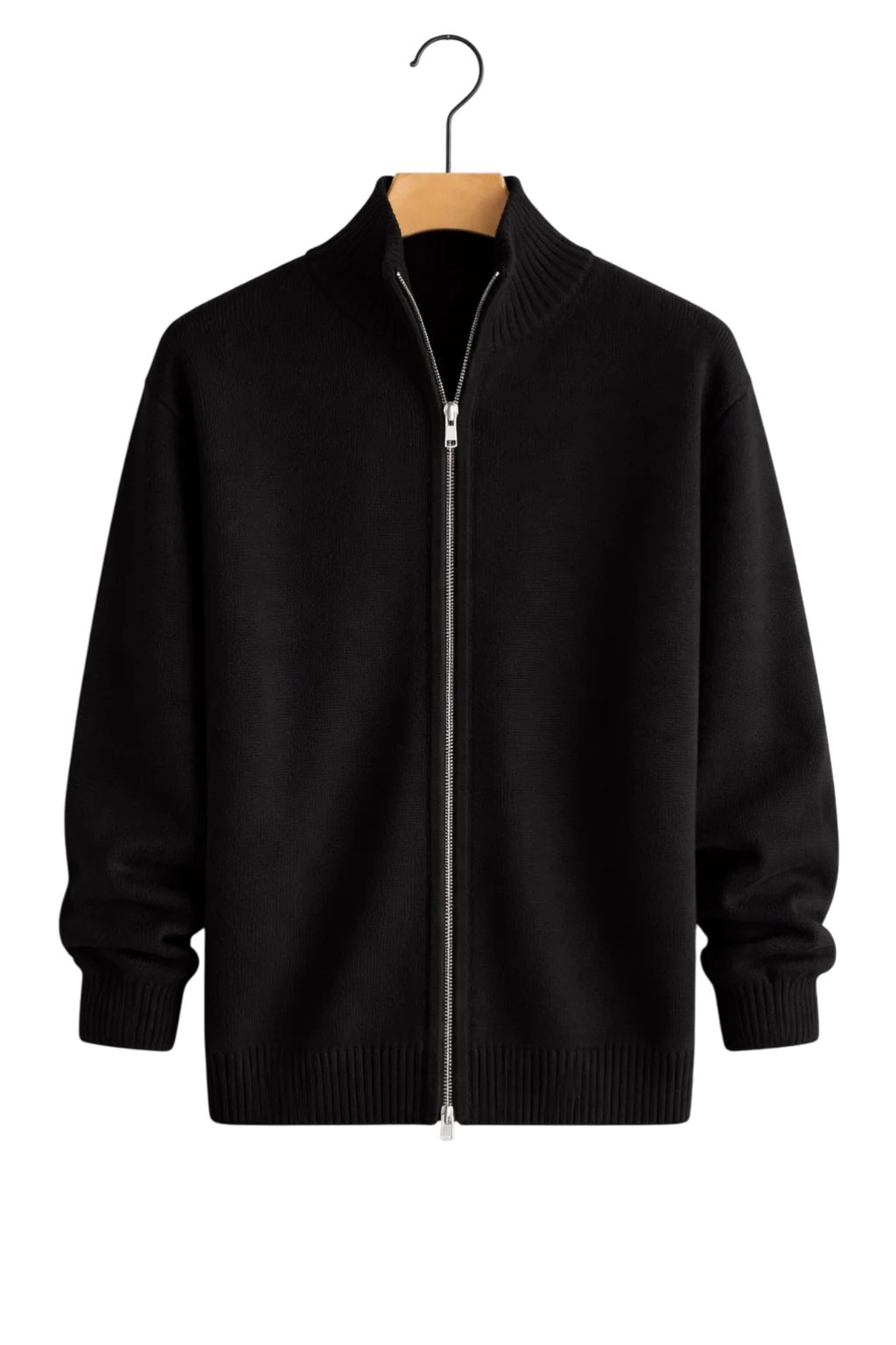 Austin structured knit zip jacket, front view
