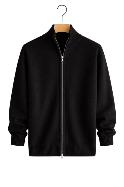 Austin structured knit zip jacket, front view